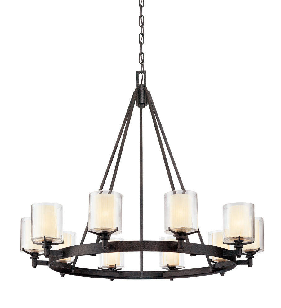Arcadia, Chandelier, 10 Light, French Iron Finish