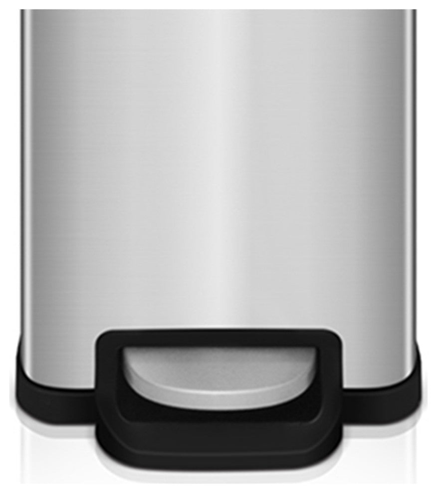 2.6 Gal Fingerprint Free Stainless Steel Slim Rectangular Step-on Trash Can