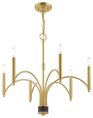 Livex Lighting 51336 Wisteria 6 Light 26"W Chandelier - Satin Brass