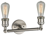 Bare Bulb 2-Light Bath Fixture, Brushed Satin Nickel