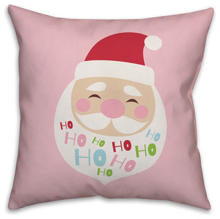 Pink Santa 18"x18" Throw Pillow Cover