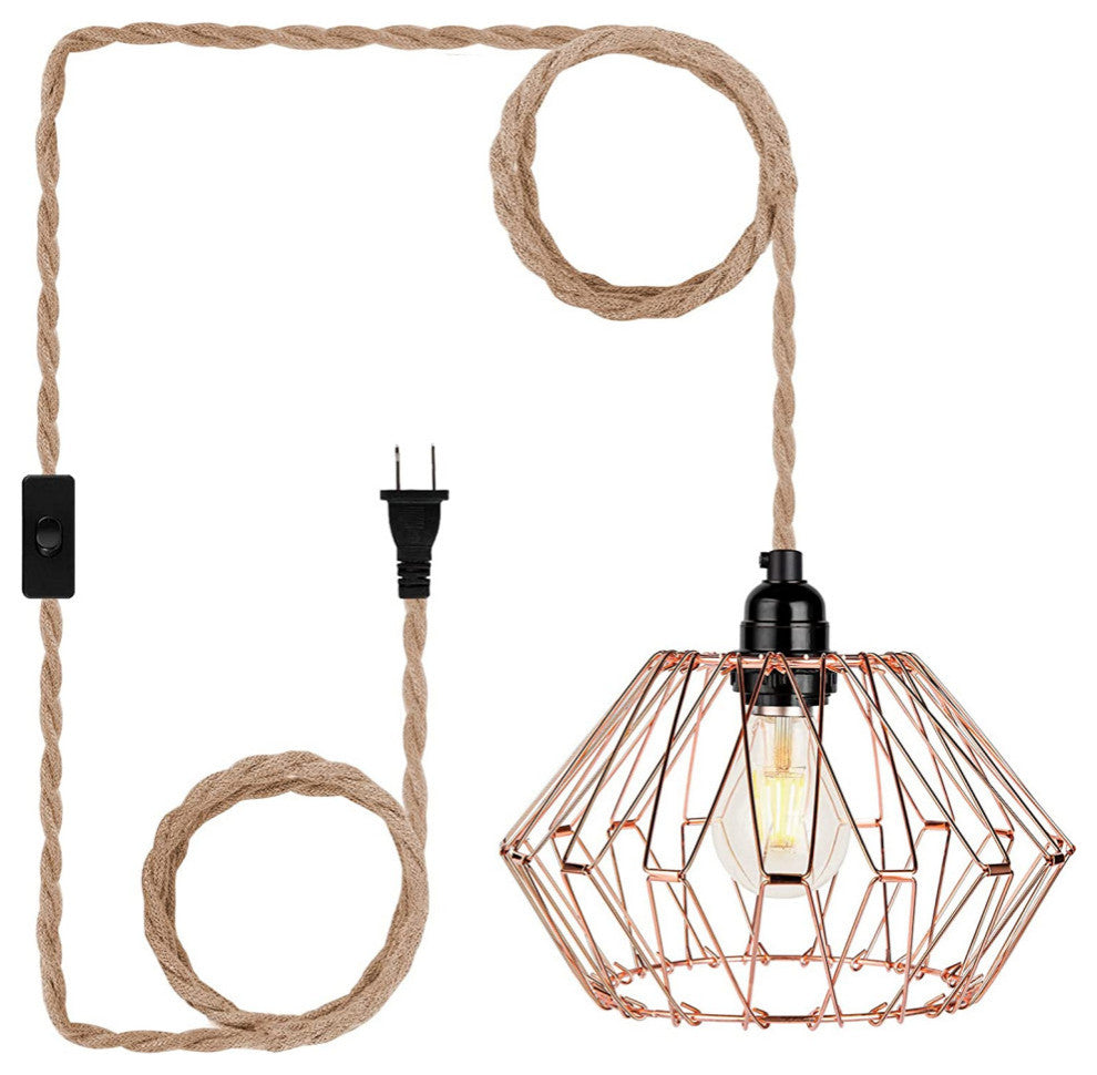 Industrial Rose Lamp Plug In  Light Hanging Kit