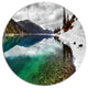 Clear Lake Pine Trees And Mountains, Landscape Disc Metal Wall Art, 11"