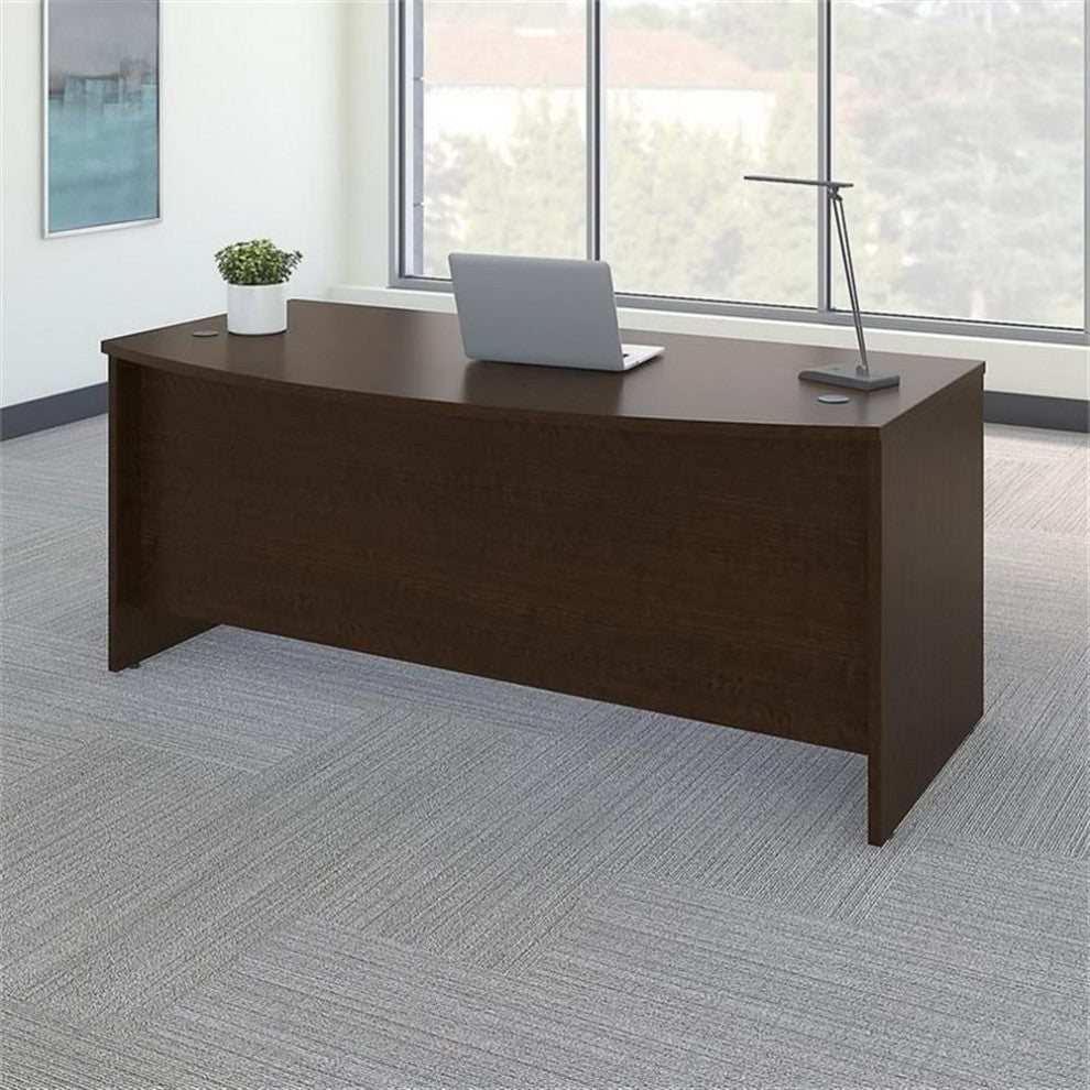 Bush Business Furniture Series C 72" Bow Front Desk Shell Mocha Cherry