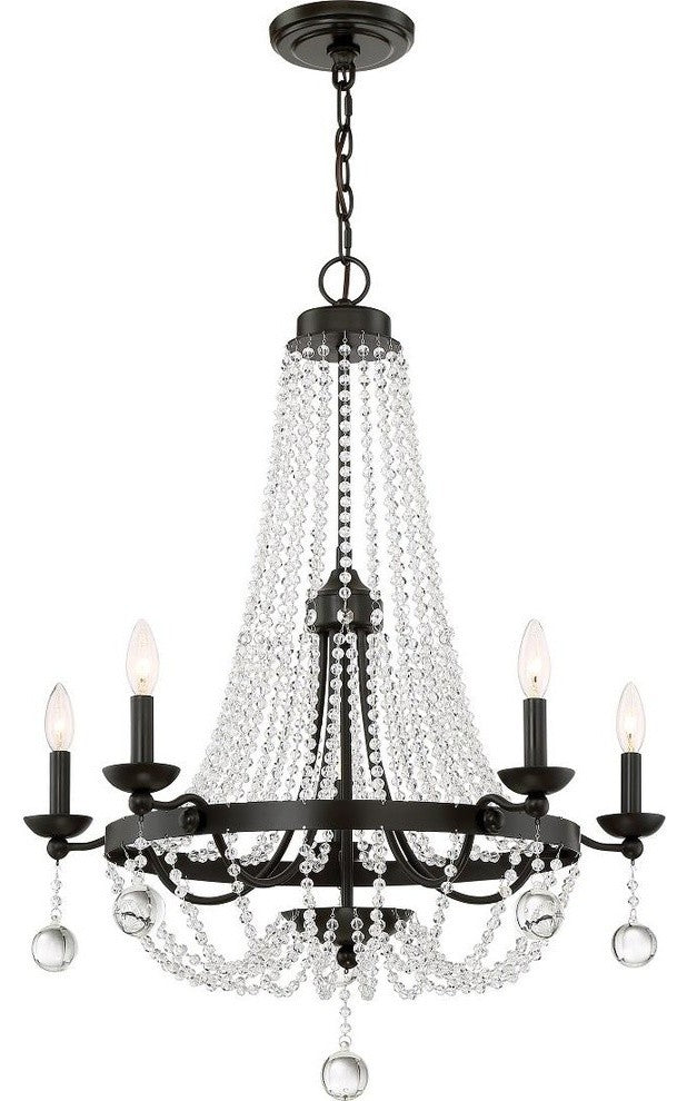 Quoizel LVY5005WT Five Light Chandelier Livery Western Bronze