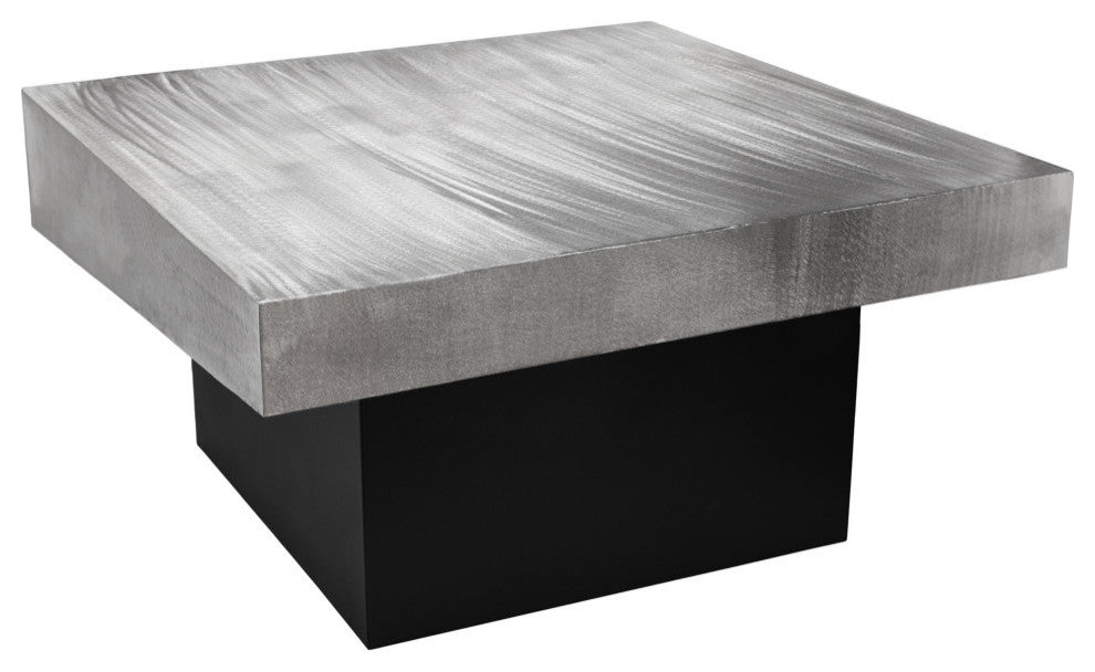 Palladium Textured Metal Coffee Table, Silver