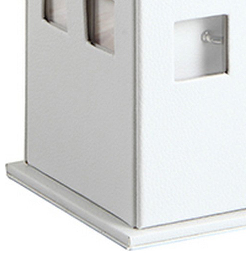 Benzara BM240351 Telephone Booth Jewelry Box With 2 Drawers, White