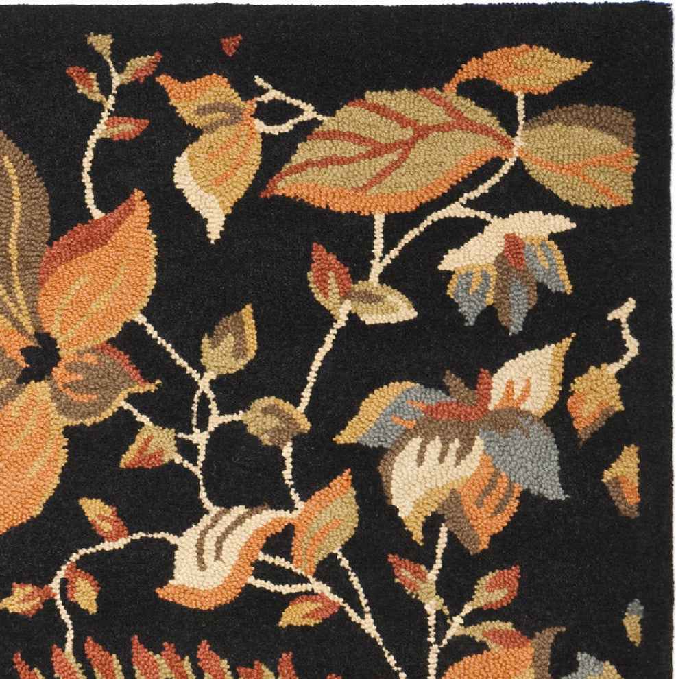 Safavieh Blossom blm913b Rug, Black/Multi, 6'0"x6'0" Square