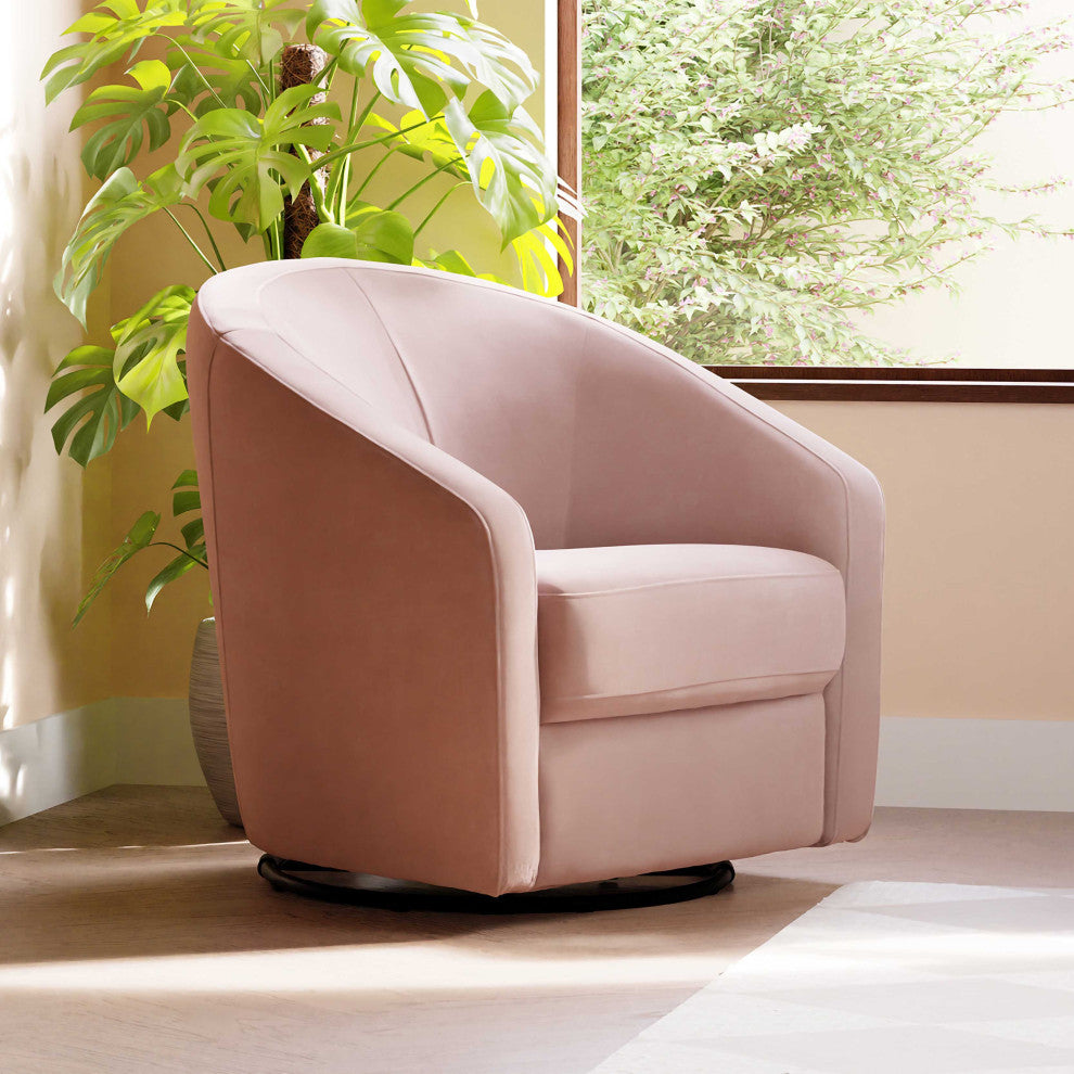 Madison Swivel Glider, Blush Pink Velvet