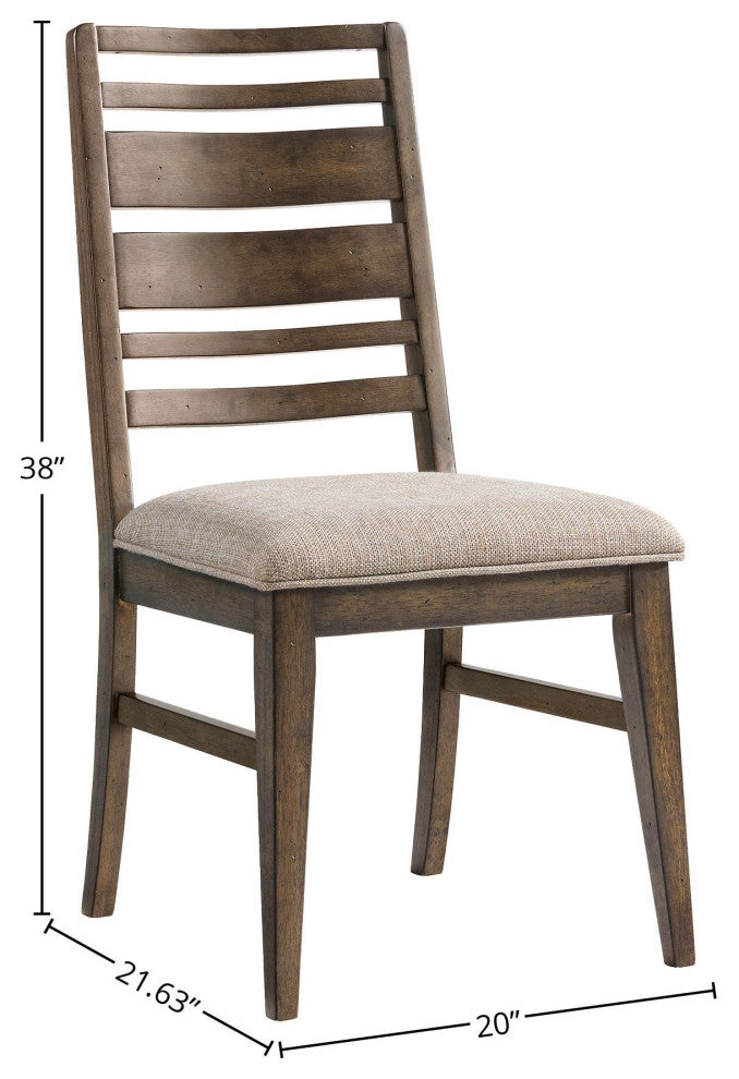 Kauai Ladder Back Dining Chair With Cushion, Brushed Mango, Set of 2