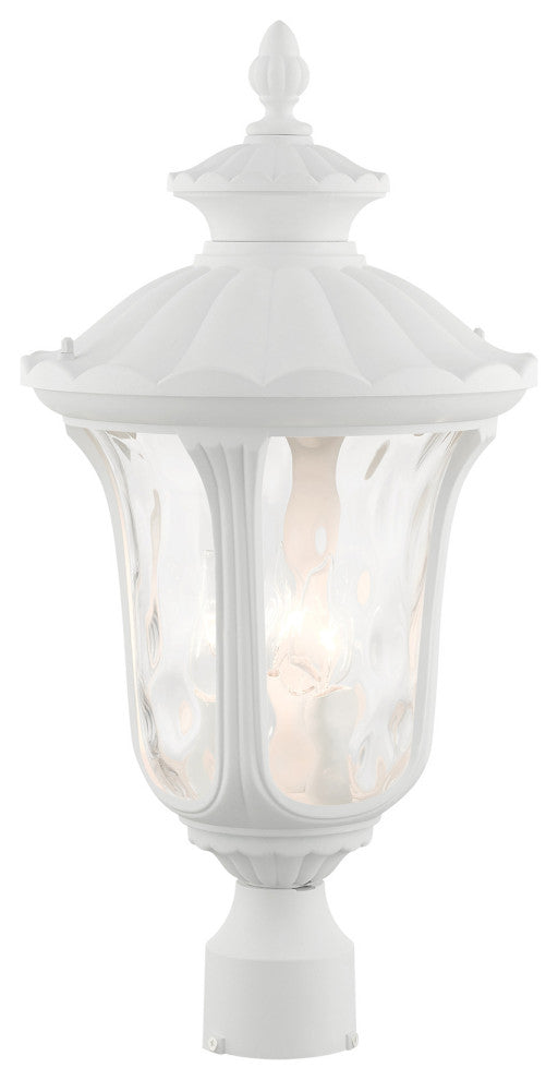 Textured White Traditional, Victorian, Sculptural, Outdoor Post Top Lantern