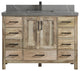 Malibu Mango 48 Single Sink Bath Vanity in Natural 2" Piatra Gray