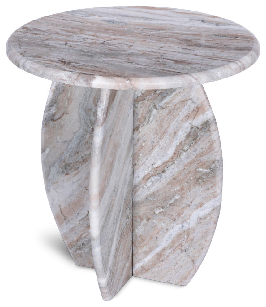 Formentera Marble Coffee Table, Brown, End Table