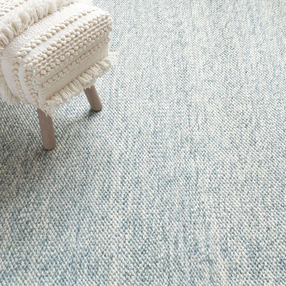 Dash & Albert Loggia Sky Handwoven Wool Rug, Blue, 5' x 8'