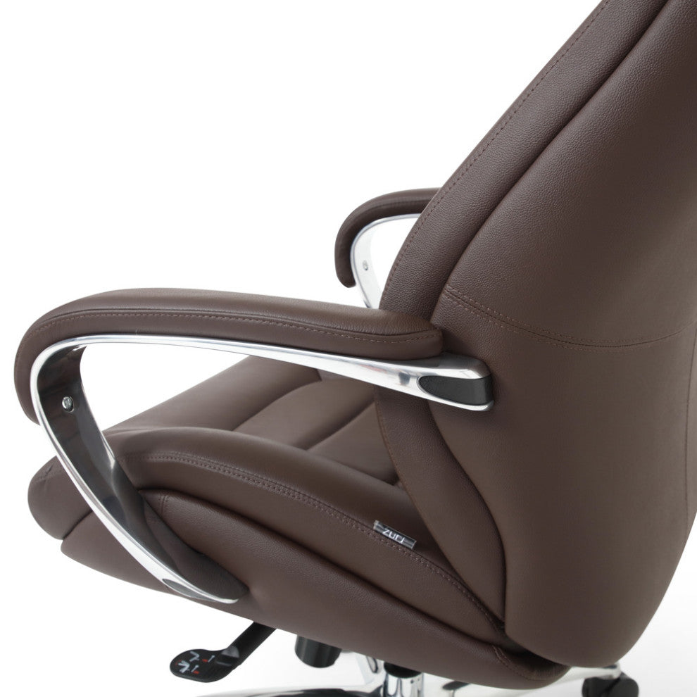 Gates Fully Reclining Adjustable Executive Chair Soft Top Grain Leather, Dark Brown