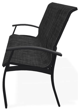 Belle Isle Sling 3-Seat Outdoor Sofa, Augustine Shadow/Black