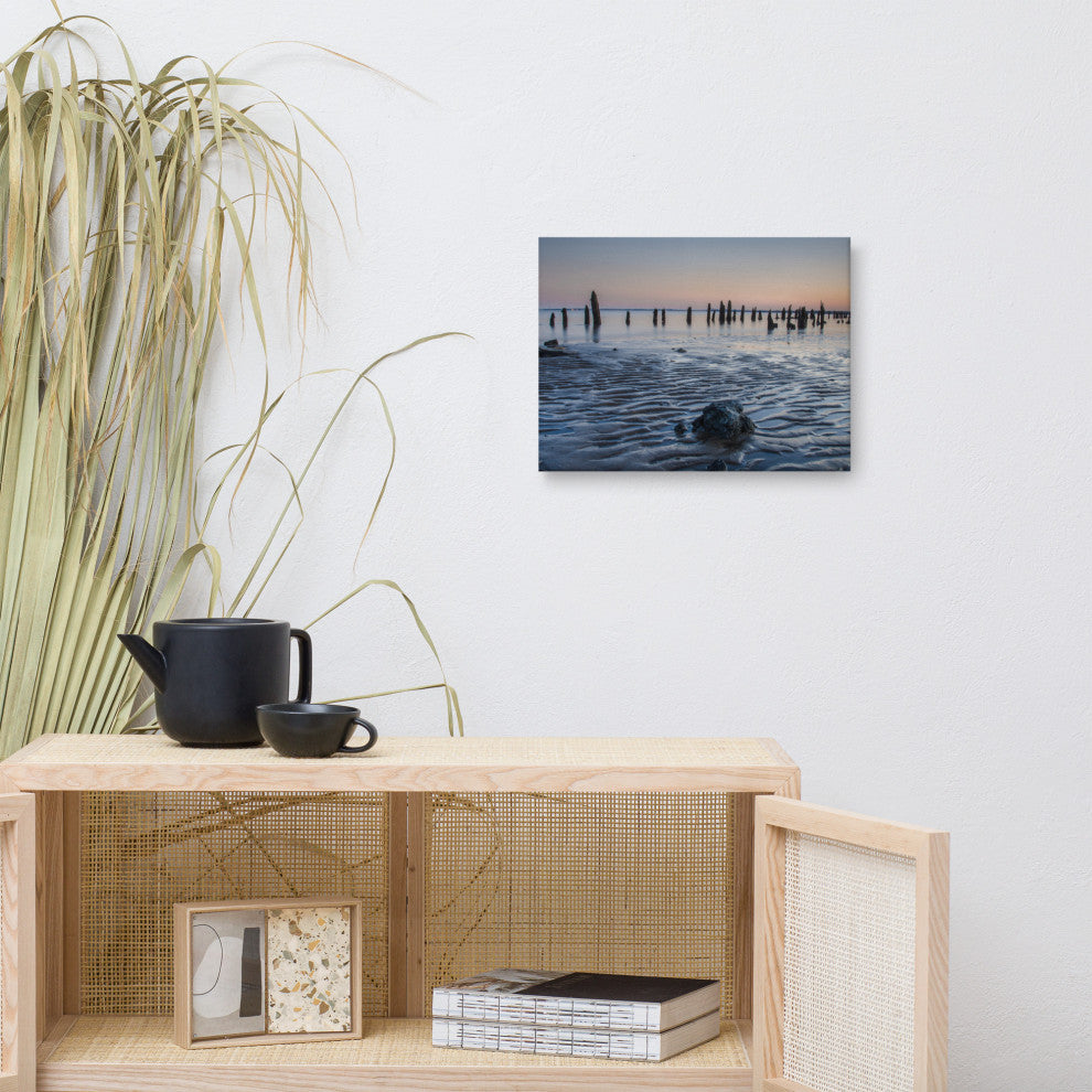 Low Tide At Battery Coastal Landscape Photo Canvas Wall Art Print, 12" X 16"
