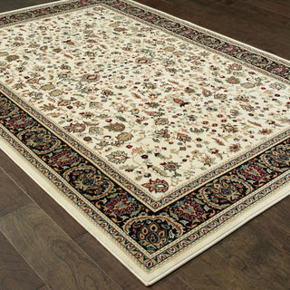 Karaman Traditional Ivory/ Black Area Rug, 1'10"x3'