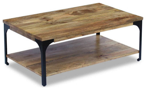 vidaXL Coffee Table End Table with Storage Shelf Side Table Solid Wood Mango