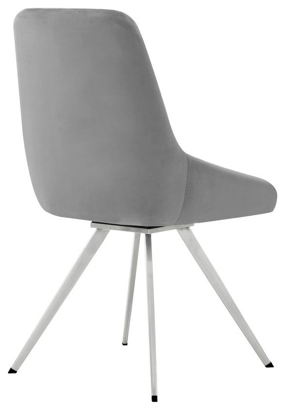 Armen Living Skye 19" Modern Fabric Dining Room Chairs in Gray (Set of 2)