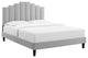 Elise Twin Performance Velvet Platform Bed Light Gray