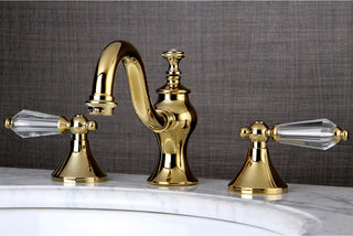 Widespread Bathroom Faucet, Brass Pop-Up, Polished Brass