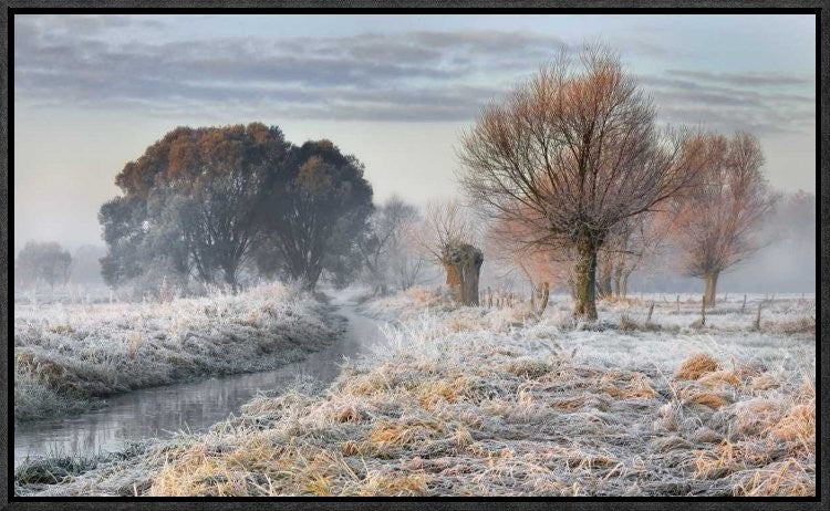 "Warmth - Cold" Framed Canvas Giclee by Roman Lipinski, 23x14"