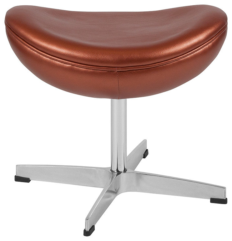 Copper Leather Ottoman