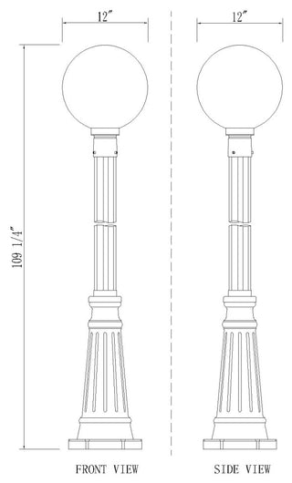 Z-Lite 597PHB-519P Laurent 110" Tall Post Light - Black