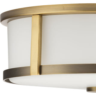 Gilliam Collection 12-5/8" Two-Light Vintage Brass Flush Mount