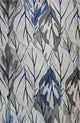 HomeRoots 5'x8' Grey Navy Machine Woven Tropical Indoor Area Rug
