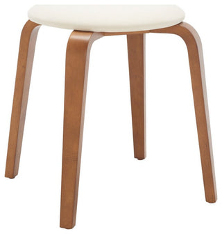 Safavieh Jo Upholstered Stackable Stool, Walnut/Cream