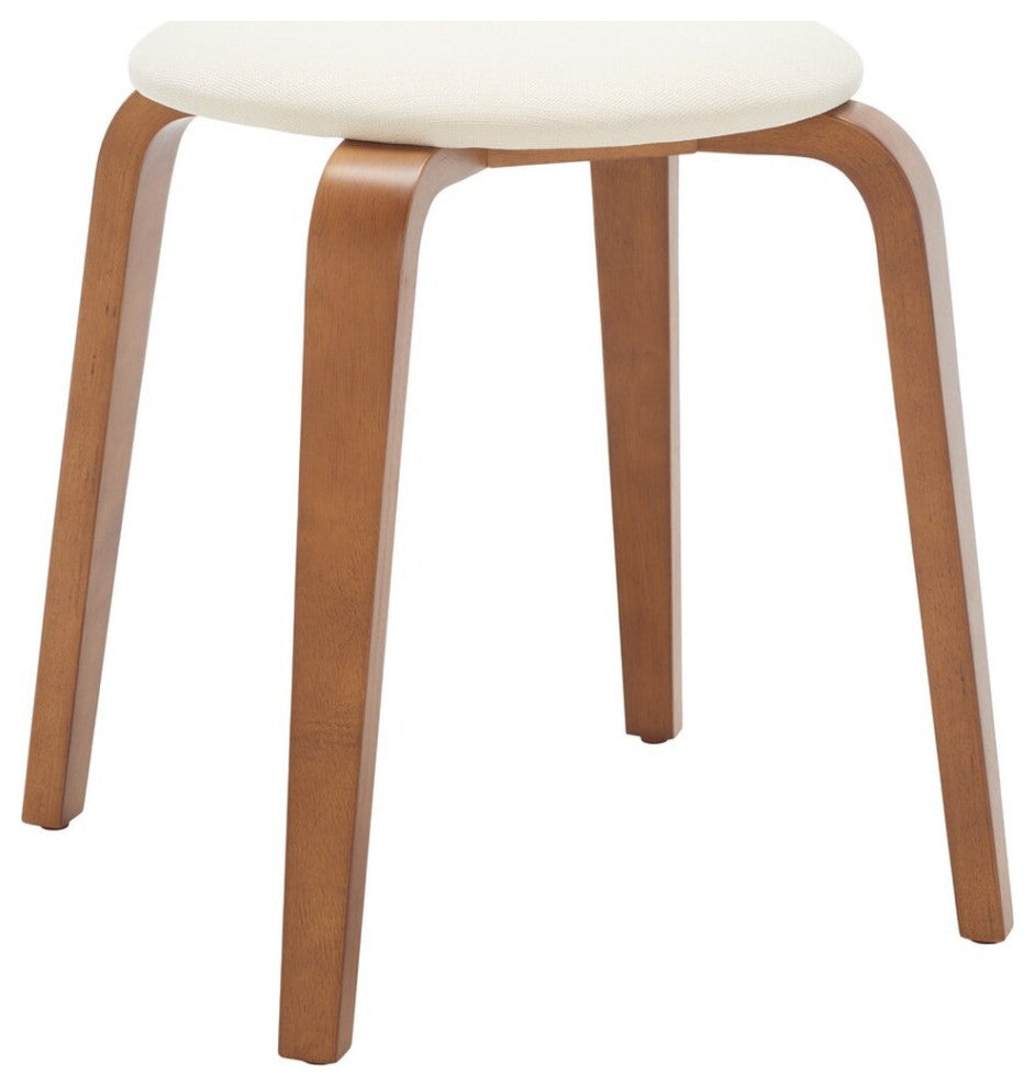 Safavieh Jo Upholstered Stackable Stool, Walnut/Cream