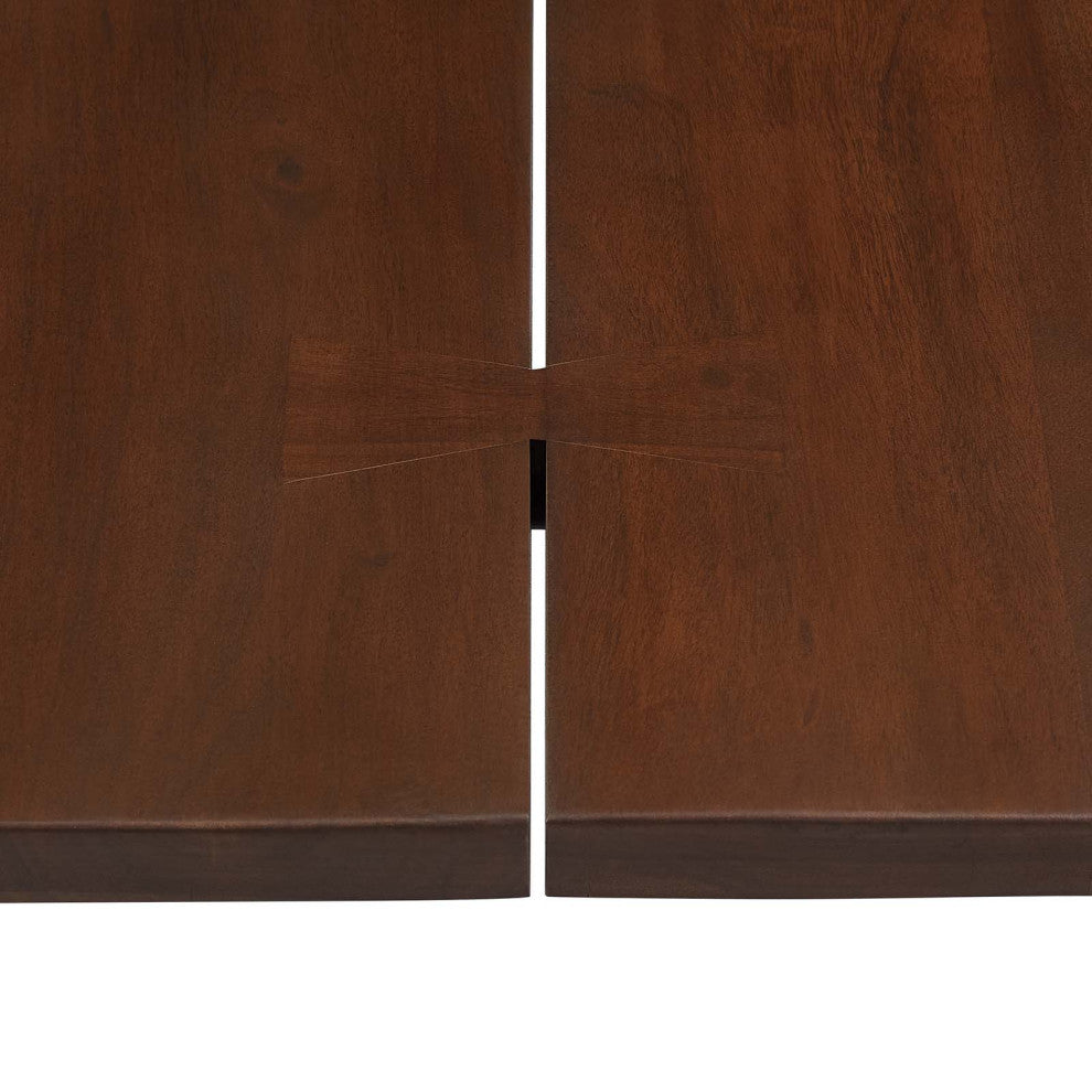 Viggo 74" Live Edge Acacia Wood Dining Table, Black Walnut