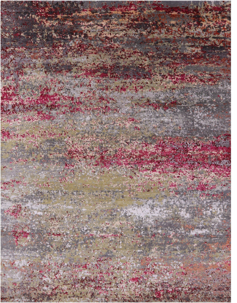Handmade Abstract Wool & Silk Rug 7' 11" X 10' 1" - Q13079