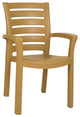 Marina Resin Dining Arm Chair Teak Brown, Set of 2