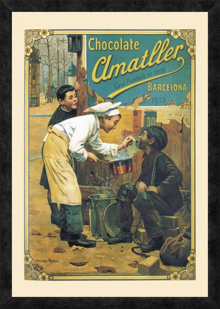 "Chocolate Amatller, 1913" Framed Canvas Giclee, 22"x32"