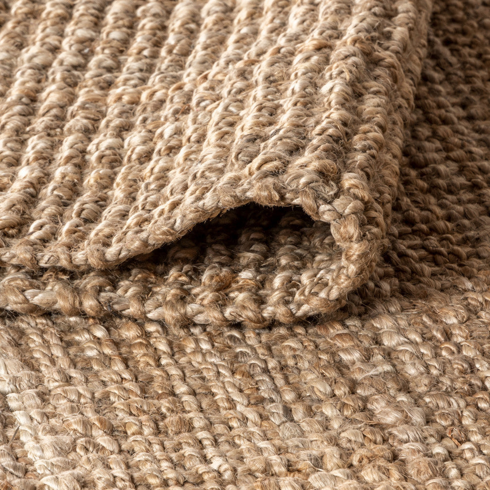 Pata Hand Woven Chunky Jute Natural 9' Square Area Rug