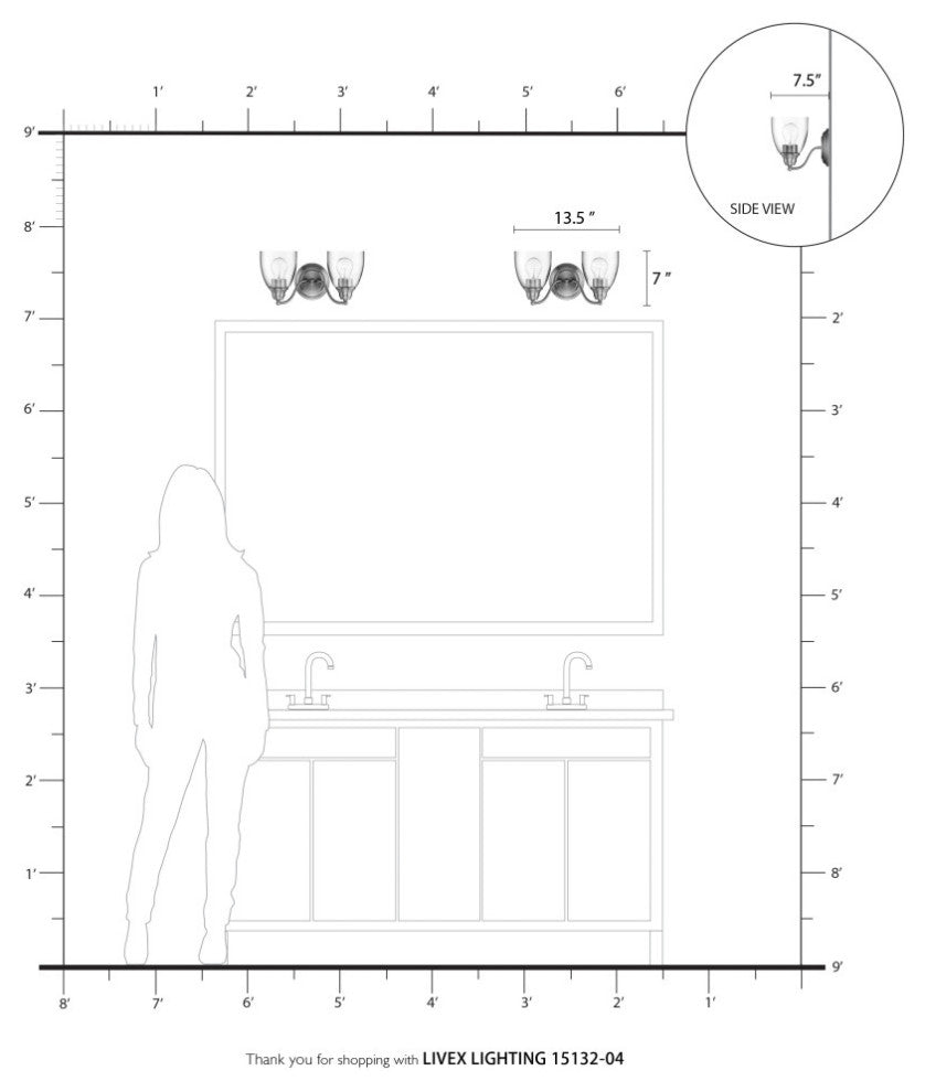 Montgomery 2 Light Black Vanity Sconce