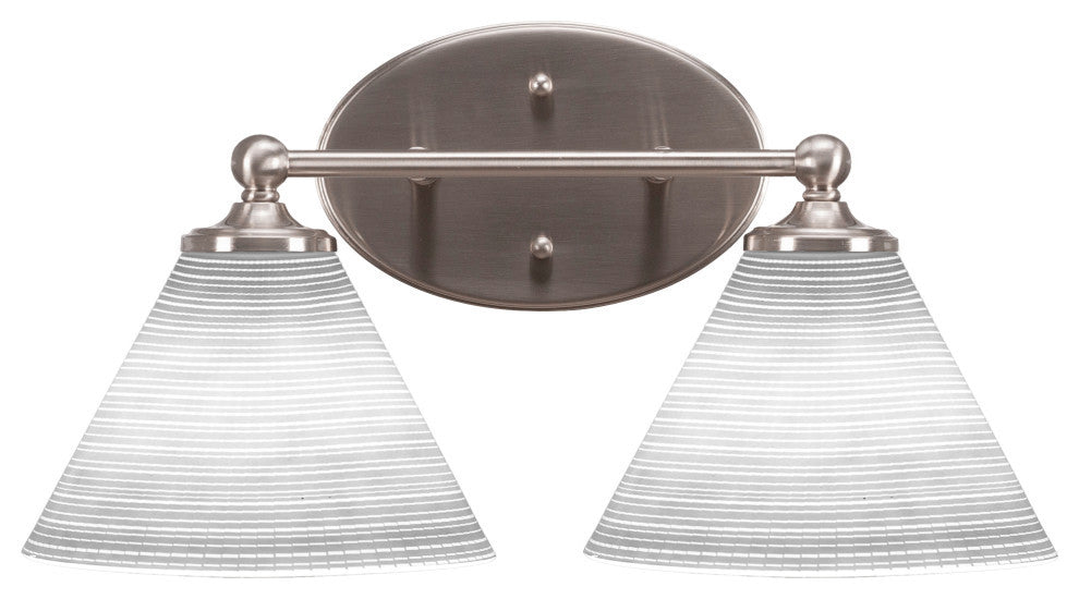 Capri 2-Light Bath Bar, Brushed Nickel/White Matrix