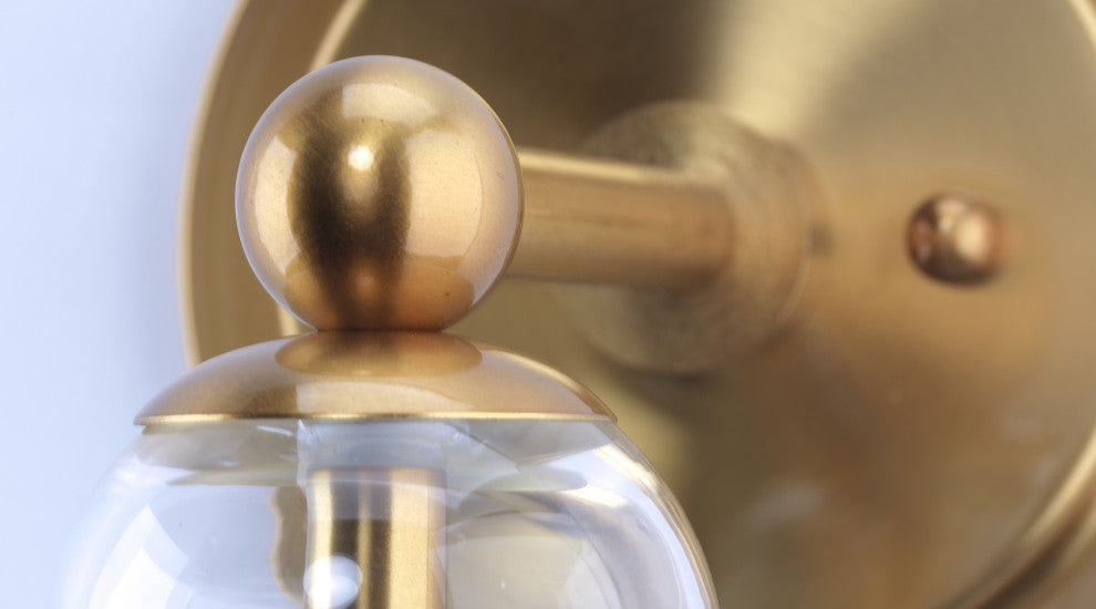 Hudson Glass Wall Sconce, Brass