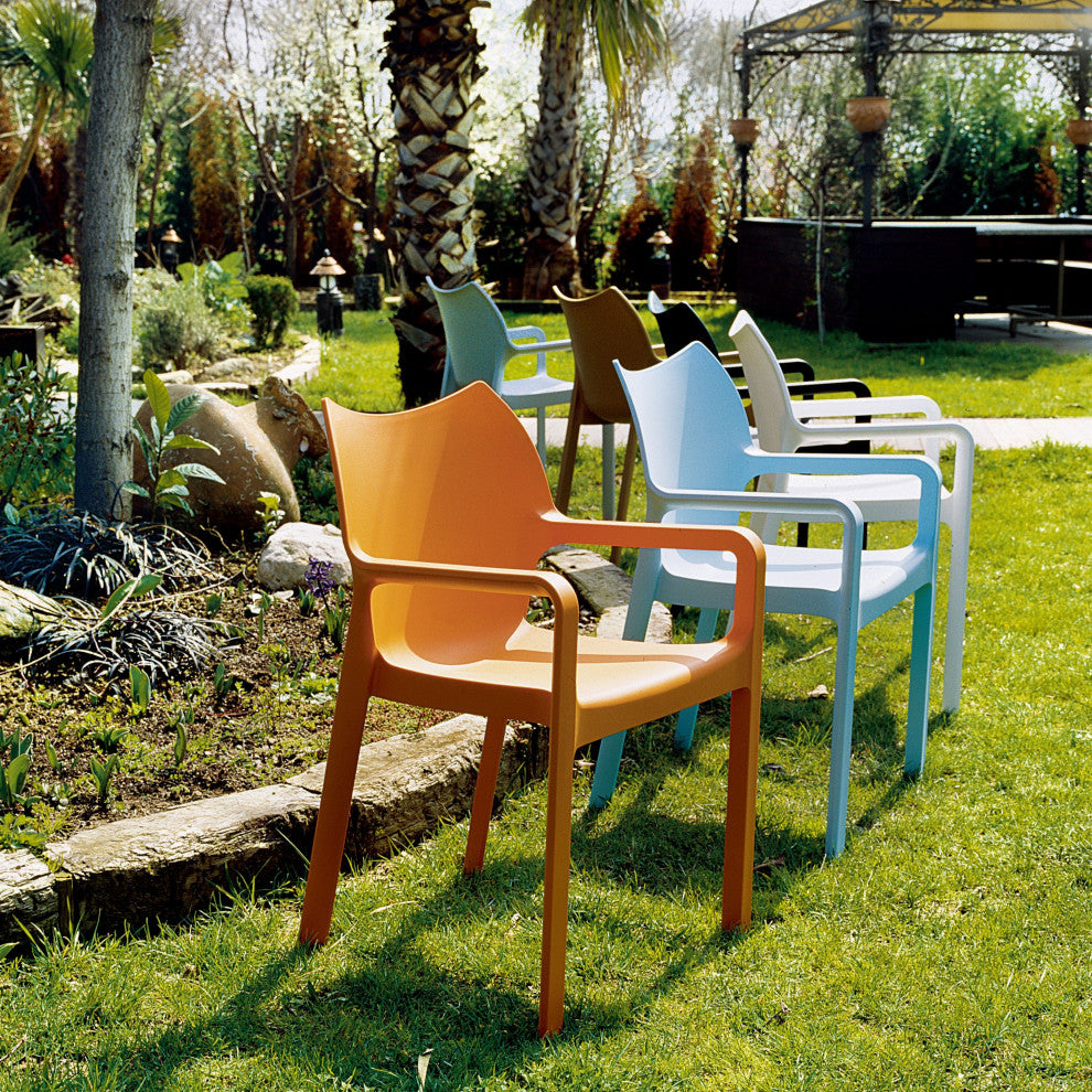 Compamia Diva Outdoor Dining Armchair, Set of 2, Orange