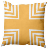 Corner Stripes Polyester Indoor Pillow, Egg Yolk Yellow, 26"x26"