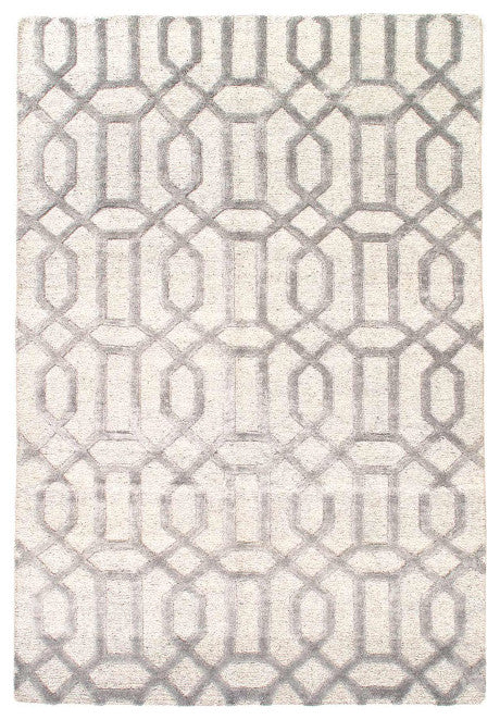 Gray Color Hand Knotted Modern Rug 6'x9'