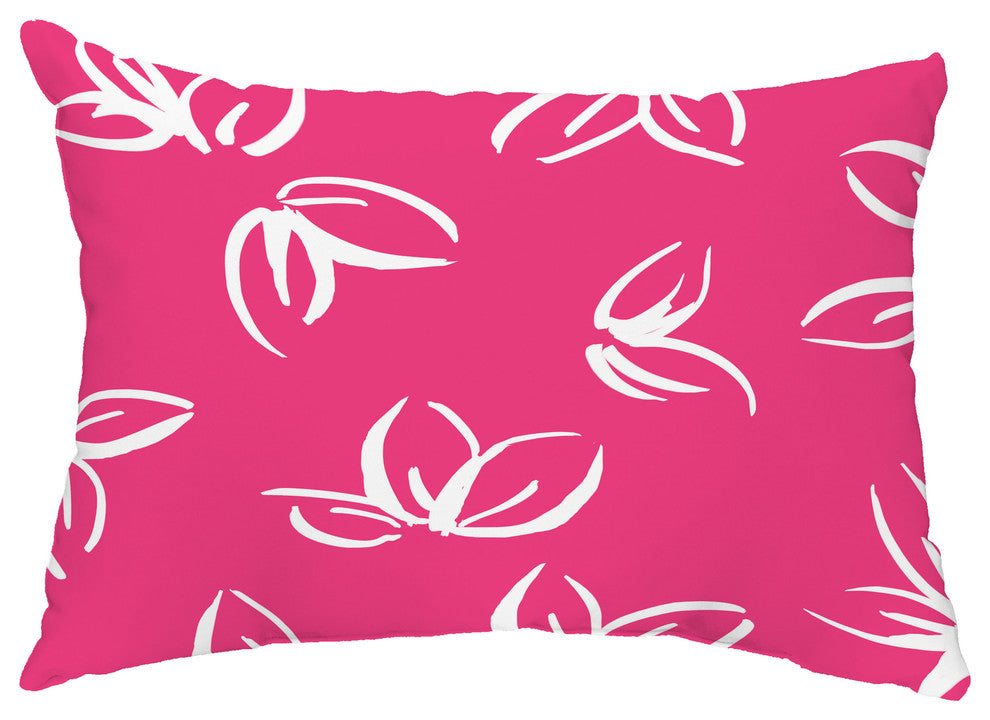Eva 14"x20" Floral Decorative Outdoor Pillow, Red