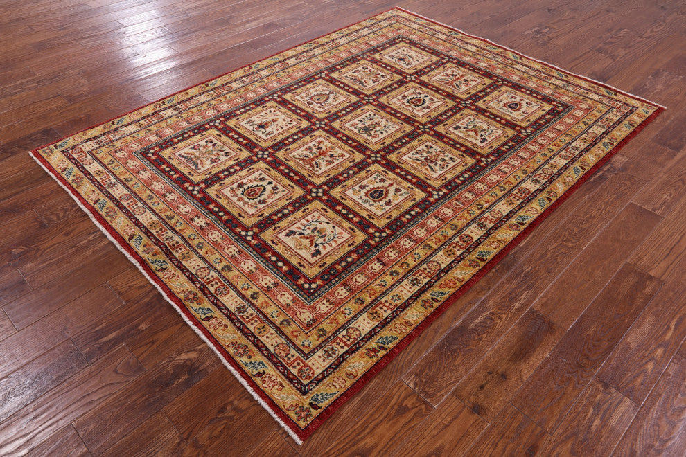 5' 8" X 7' 8" Garden Design Persian Handmade Wool Rug Q10664