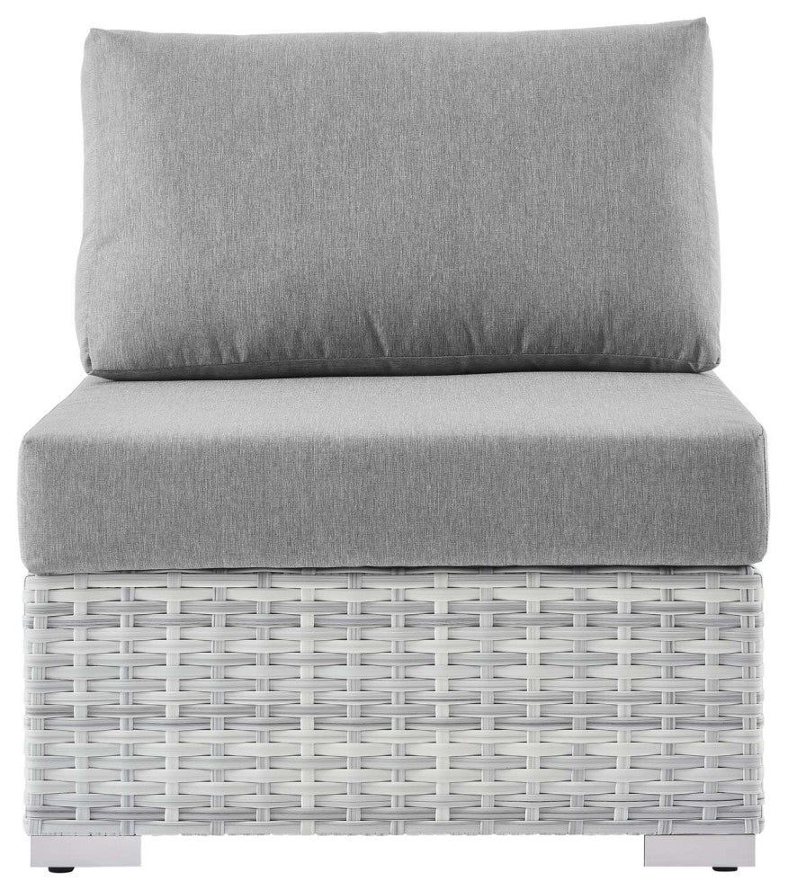 Convene Outdoor Patio Armless Chair Light Gray Gray