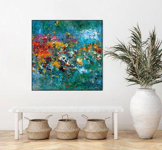 "Carpe Diem 1" Framed Canvas by Giant Art 20"x20"