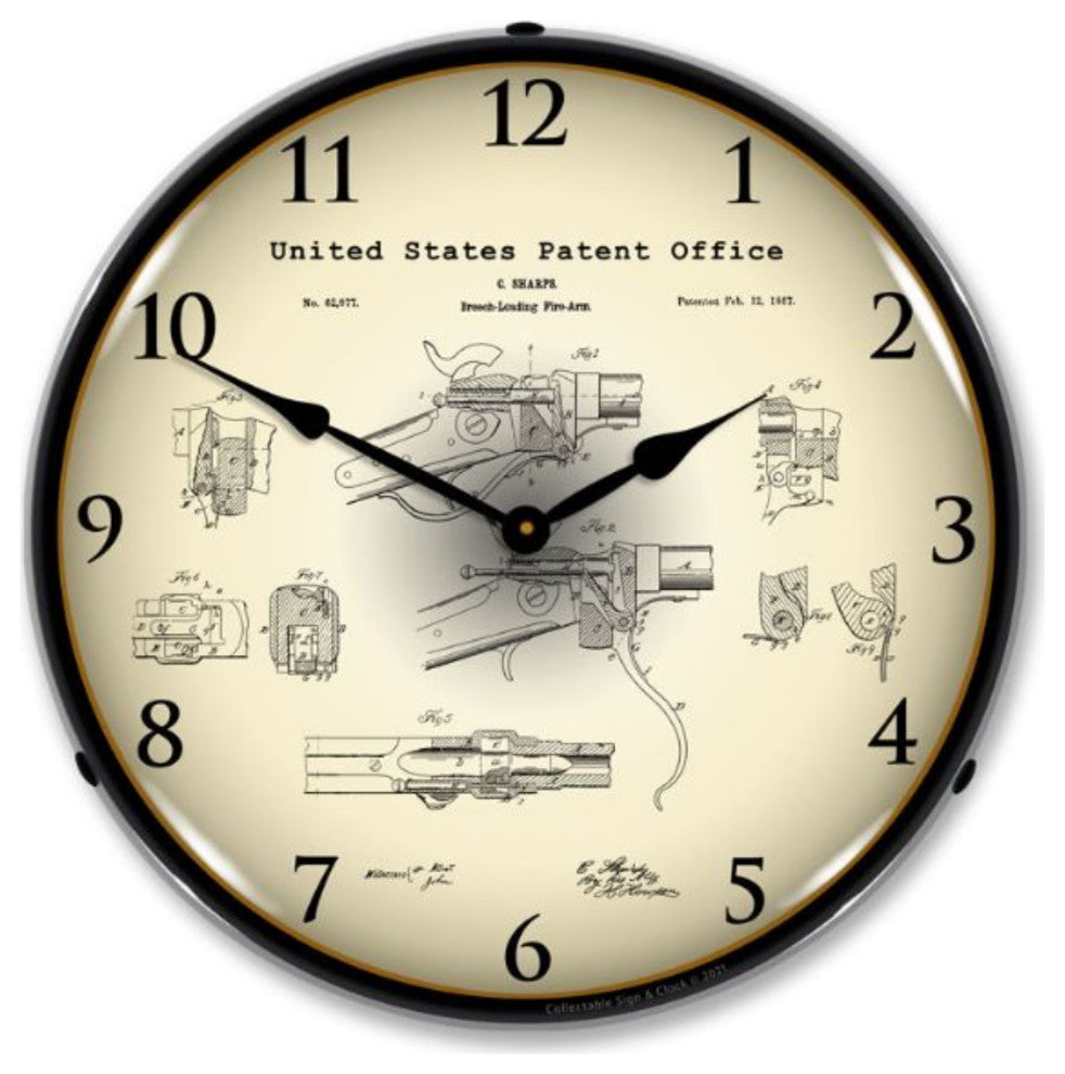 21031196 Sharps Breech Rifle 1867 Patent Clock
