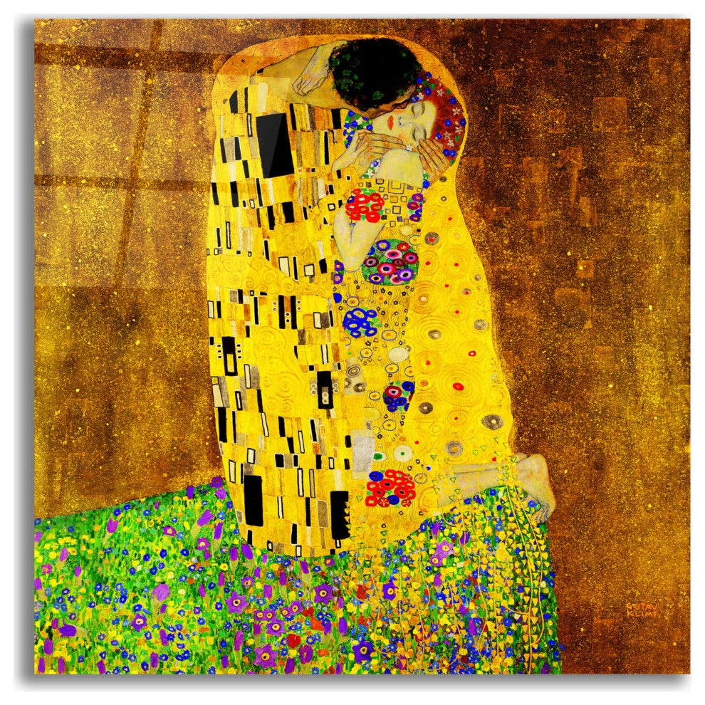 Epic Art ''The Kiss'' by Gustav Klimt, Acrylic Glass Wall Art, 12"x12"